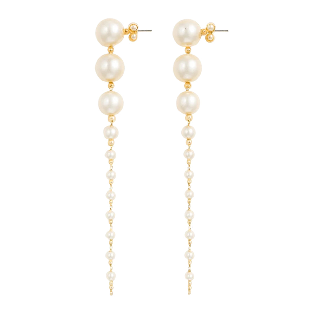 Modern Geometric Drop Earrings – Sleek Gold Statement for Minimalist Elegance - Brillare Bijou