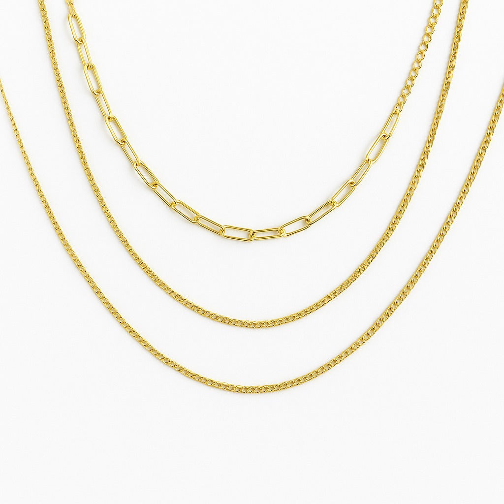 Sterling Silver-Plated Layered Necklace – Chic Minimalist Stacked Look - Brillare Bijou