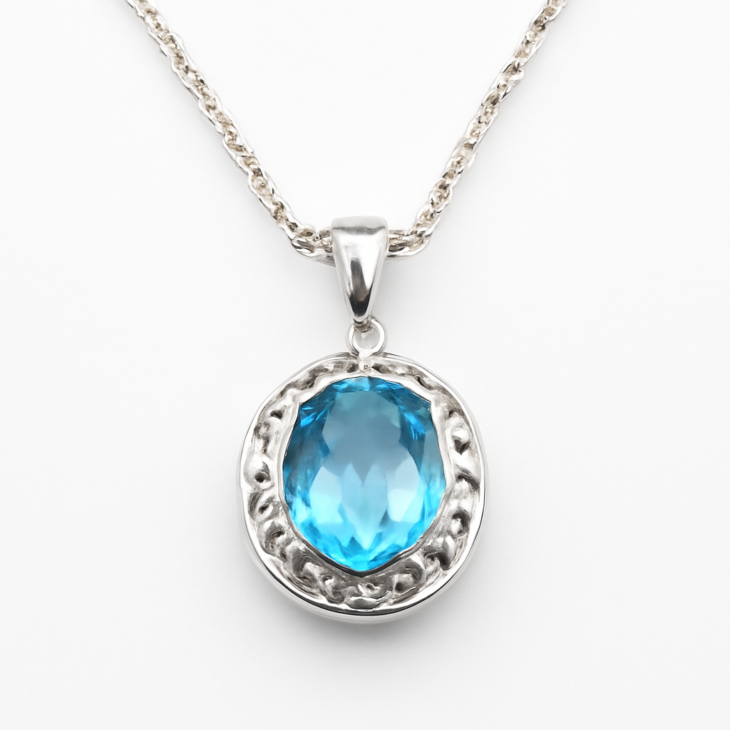 Radiant in Blue – Sterling Silver Bridal Jewelry Set - Brillare Bijou