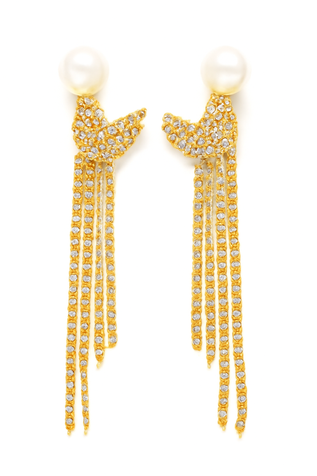 Chunky Geometric Gold Tassel Drop Earrings – Sculptural Bold Statement for Trendsetters - Brillare Bijou