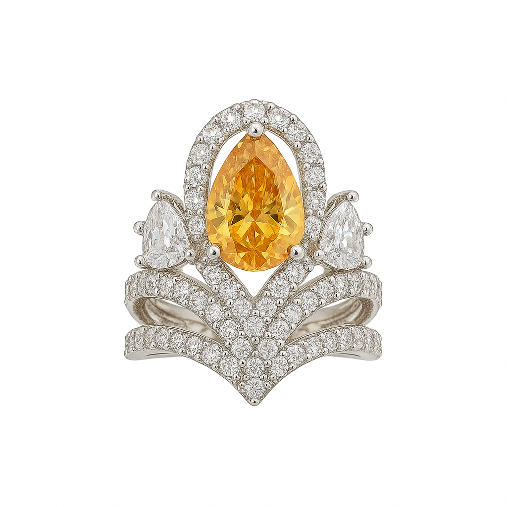 Pink Glimmer Adjustable Zirconia Ring – Y2K Inspired Statement Sparkle - Brillare Bijou