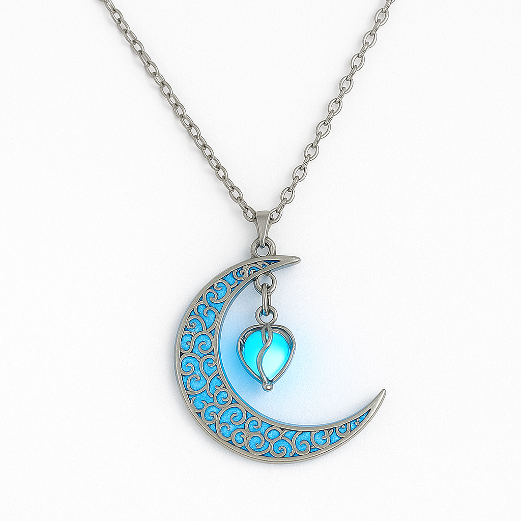Luminous Love Pendant Necklace – Silver-Plated Glow-in-the-Dark Charm - Brillare Bijou