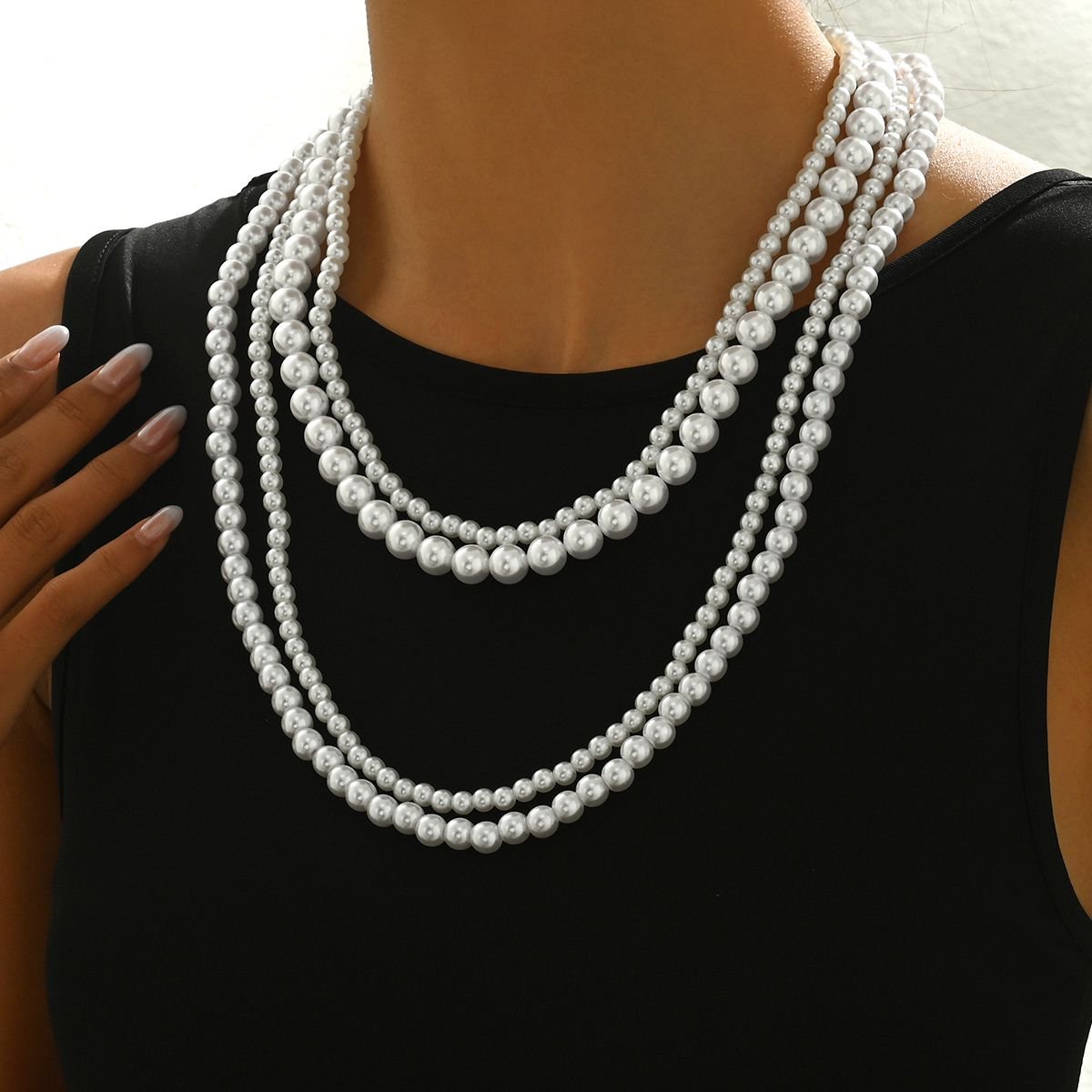 Elegant Multi-Layer Pearl Beaded Necklace – Classic & Timeless Statement Jewelry - Brillare Bijou