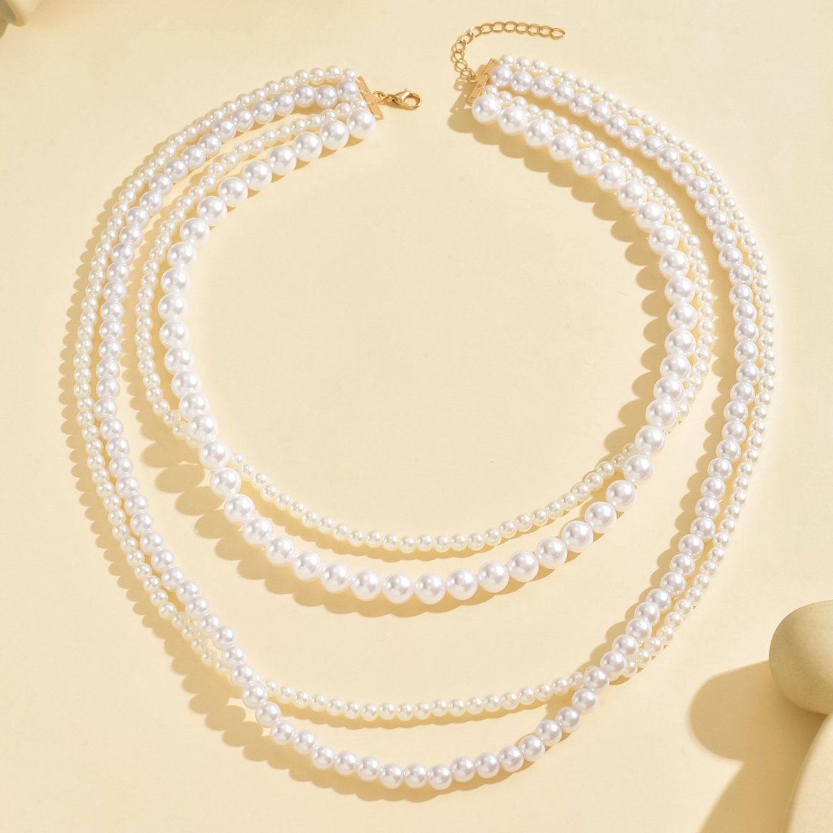 Elegant Multi-Layer Pearl Beaded Necklace – Classic & Timeless Statement Jewelry - Brillare Bijou