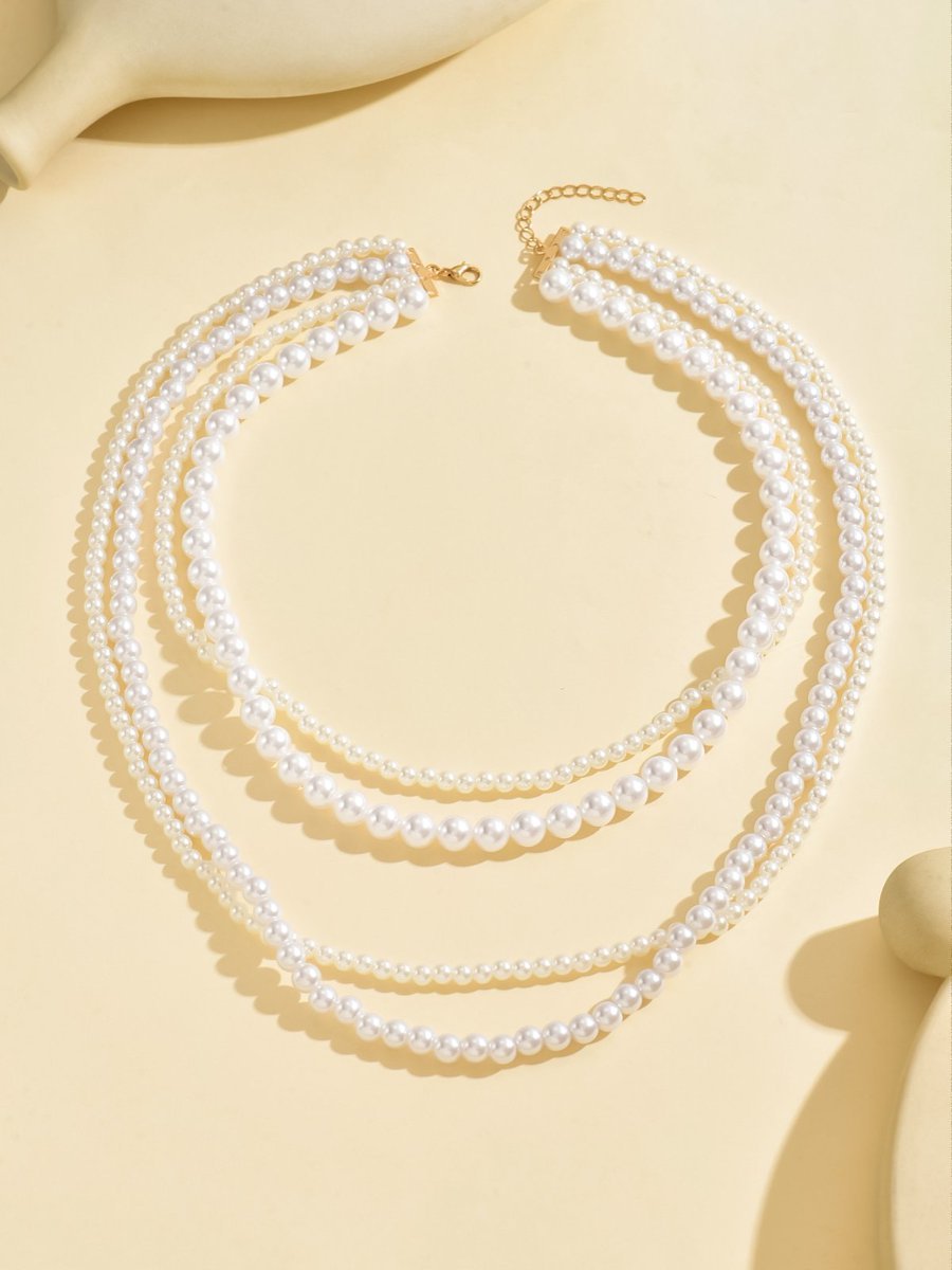 Elegant Multi-Layer Pearl Beaded Necklace – Classic & Timeless Statement Jewelry - Brillare Bijou
