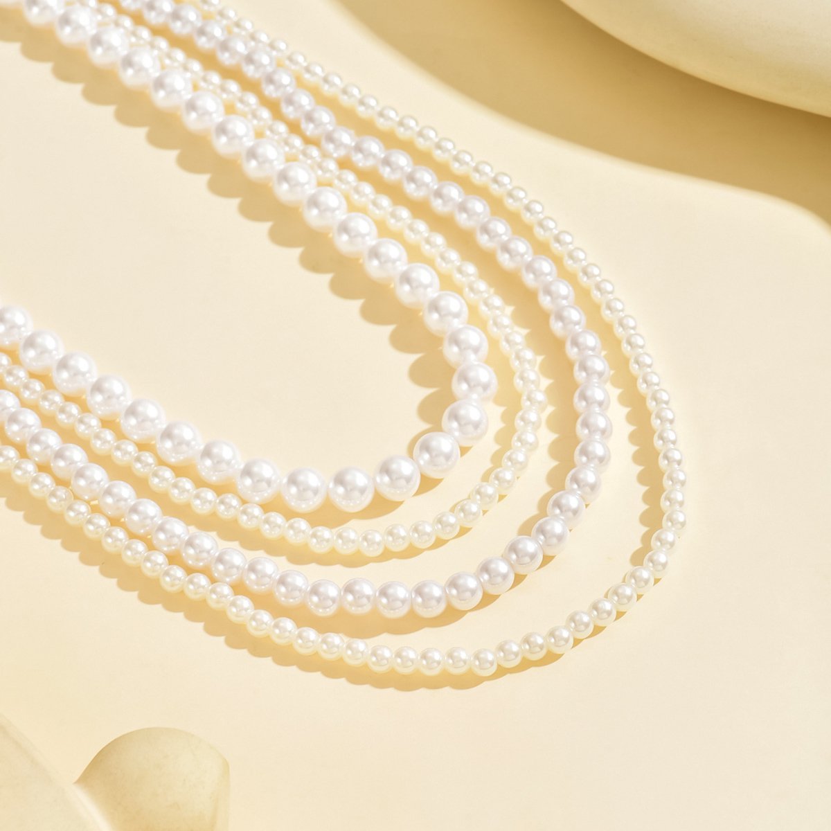 Elegant Multi-Layer Pearl Beaded Necklace – Classic & Timeless Statement Jewelry - Brillare Bijou