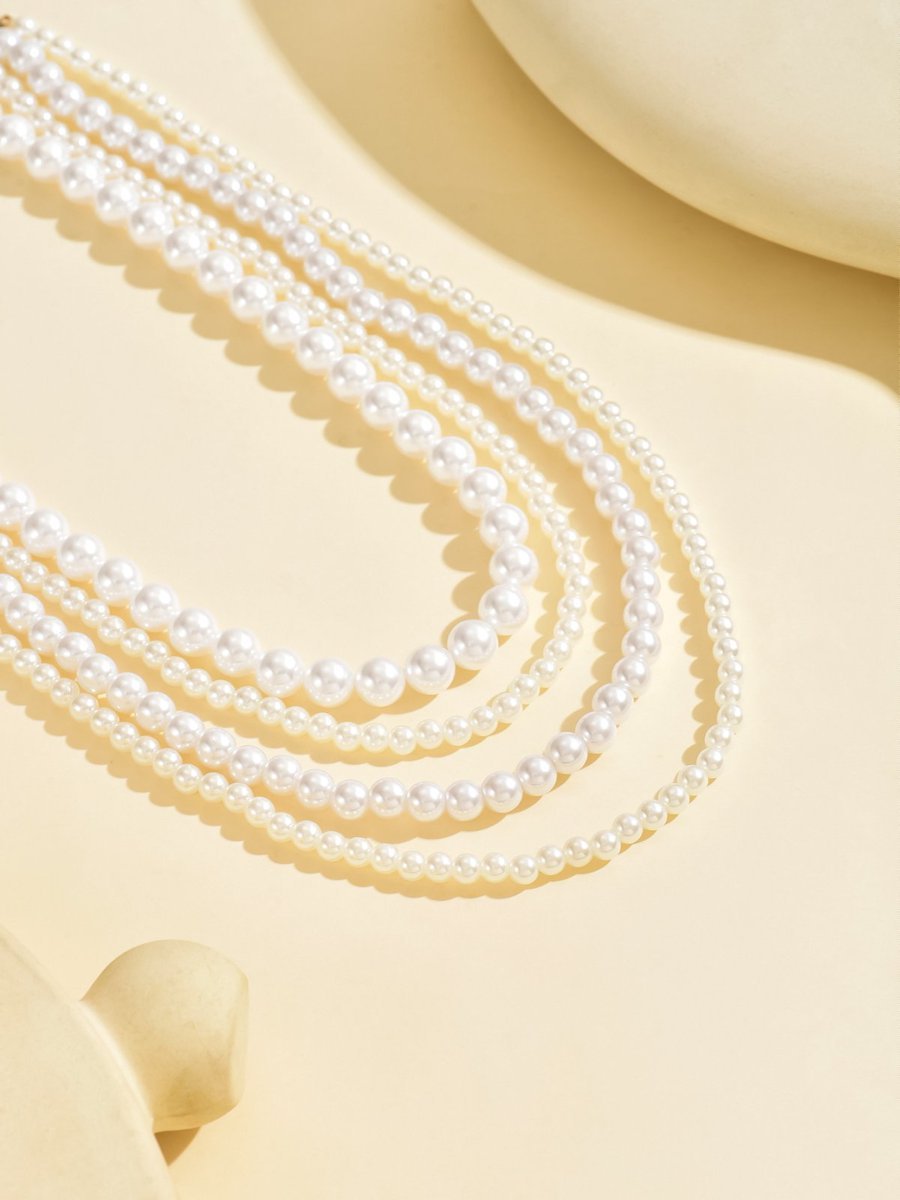 Elegant Multi-Layer Pearl Beaded Necklace – Classic & Timeless Statement Jewelry - Brillare Bijou