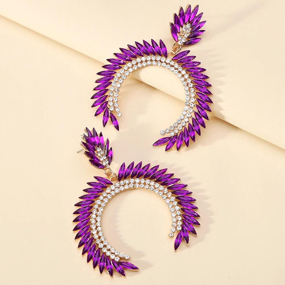 Glam Chain Tassel Drop Earrings – Gold Rhinestone Statement for Night Out or Gift - Brillare Bijou