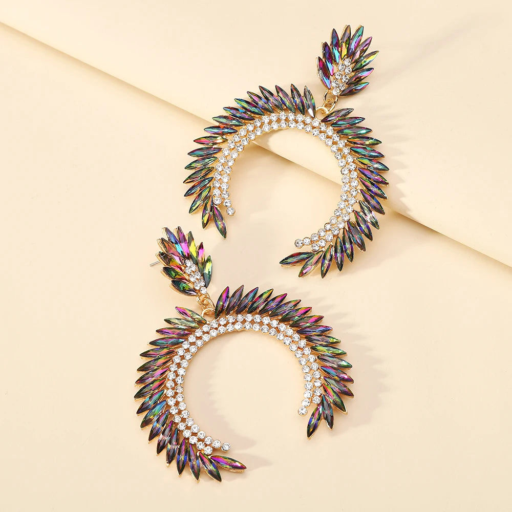 Glam Chain Tassel Drop Earrings – Gold Rhinestone Statement for Night Out or Gift - Brillare Bijou