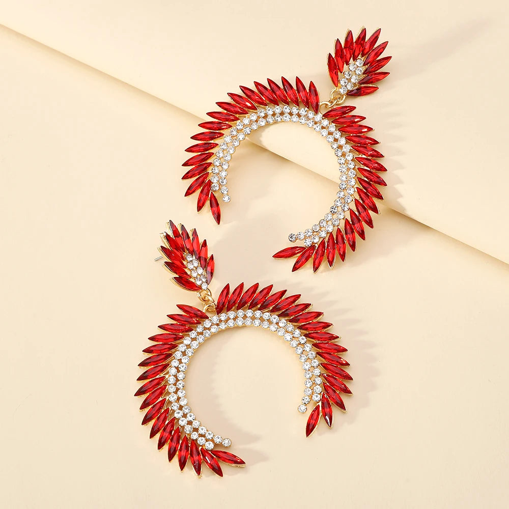 Glam Chain Tassel Drop Earrings – Gold Rhinestone Statement for Night Out or Gift - Brillare Bijou