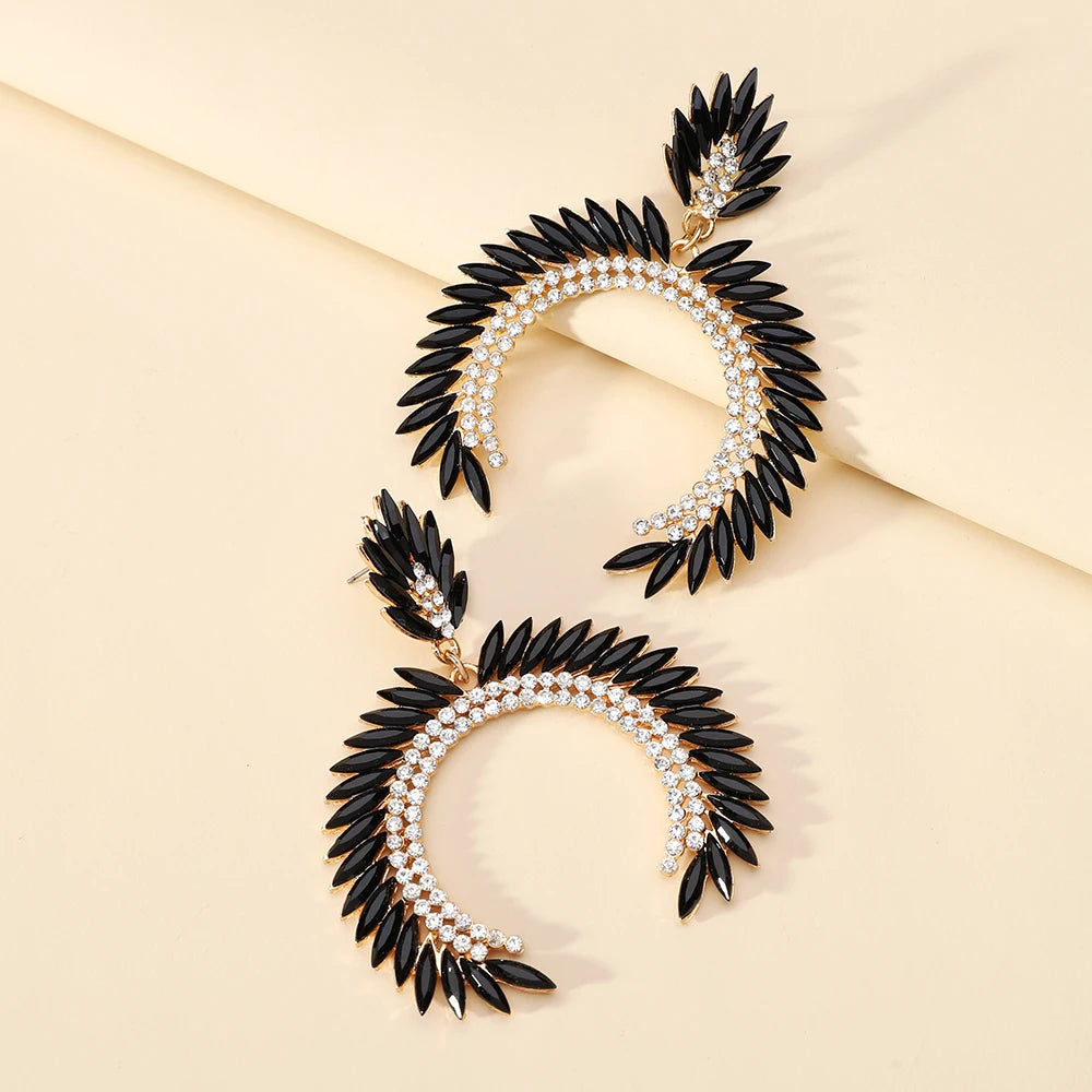 Glam Chain Tassel Drop Earrings – Gold Rhinestone Statement for Night Out or Gift - Brillare Bijou