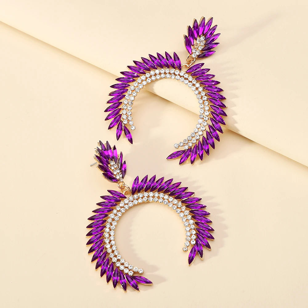 Glam Chain Tassel Drop Earrings – Gold Rhinestone Statement for Night Out or Gift - Brillare Bijou