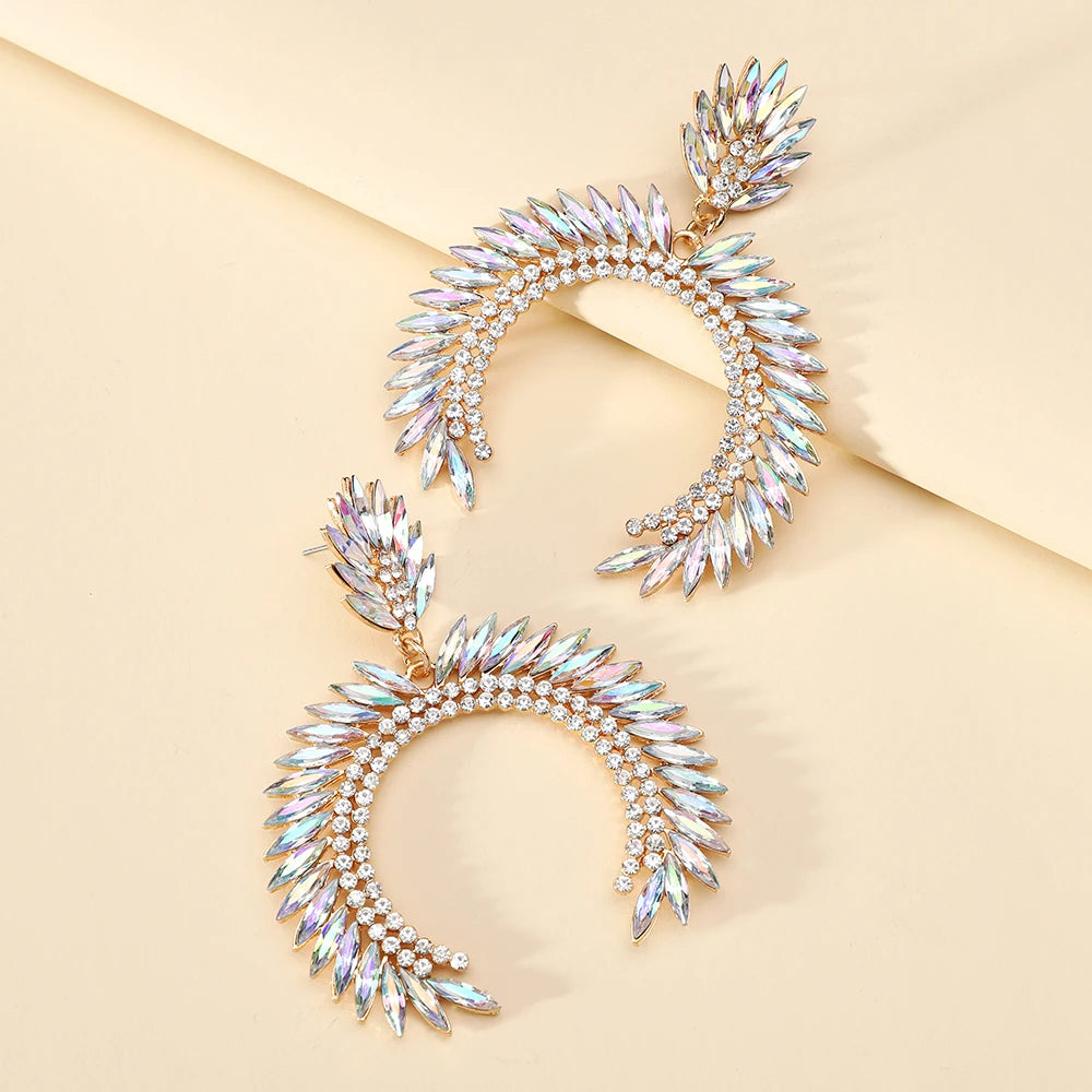 Glam Chain Tassel Drop Earrings – Gold Rhinestone Statement for Night Out or Gift - Brillare Bijou