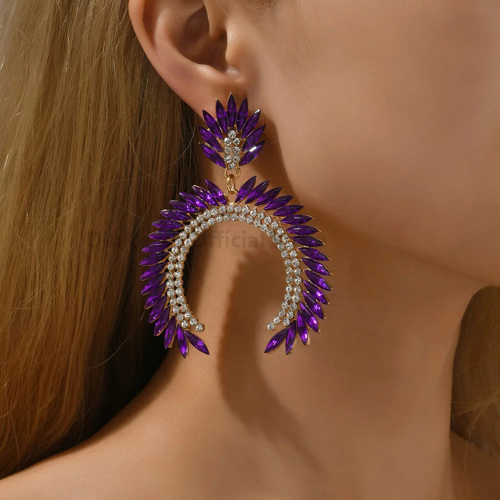 Glam Chain Tassel Drop Earrings – Gold Rhinestone Statement for Night Out or Gift - Brillare Bijou