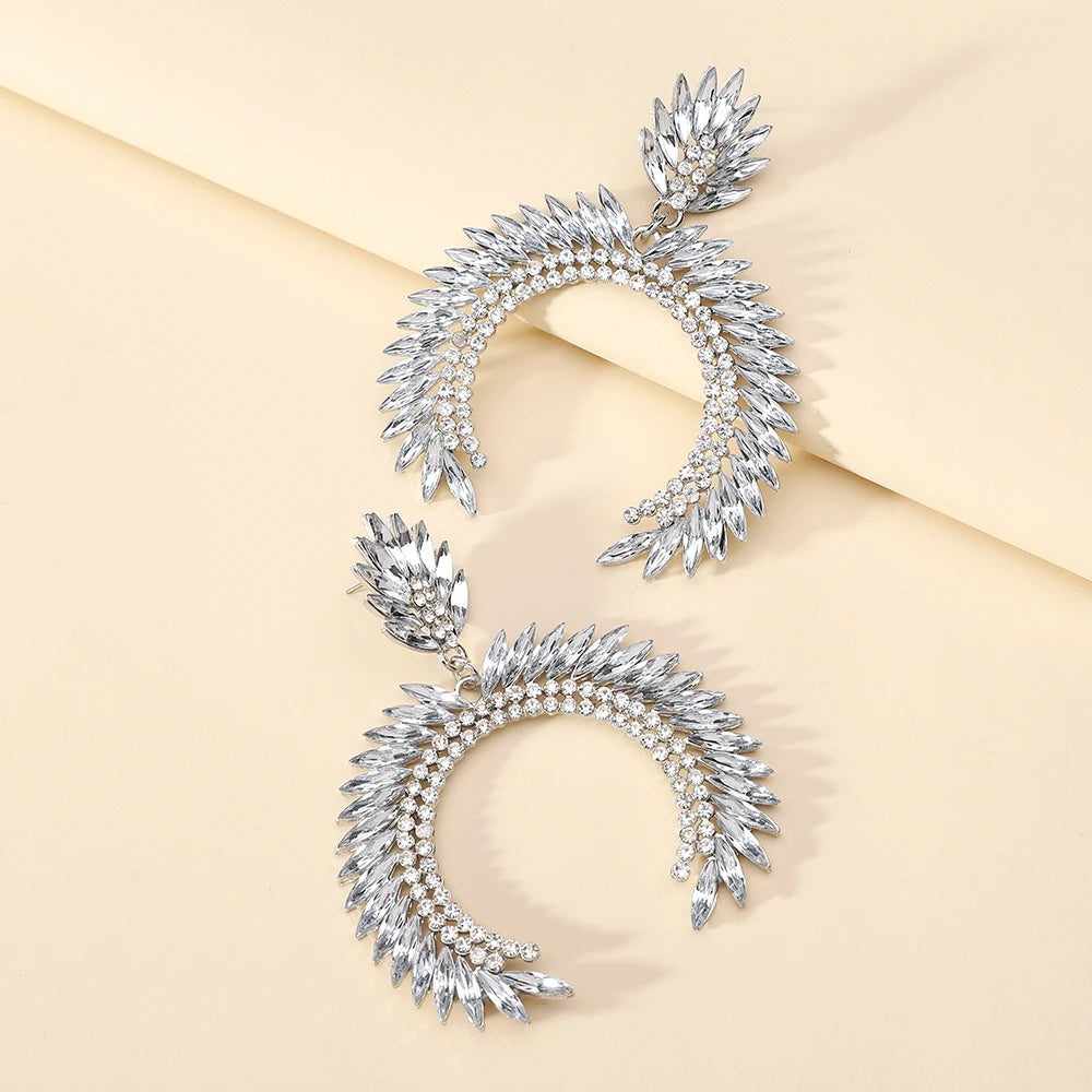 Glam Chain Tassel Drop Earrings – Gold Rhinestone Statement for Night Out or Gift - Brillare Bijou