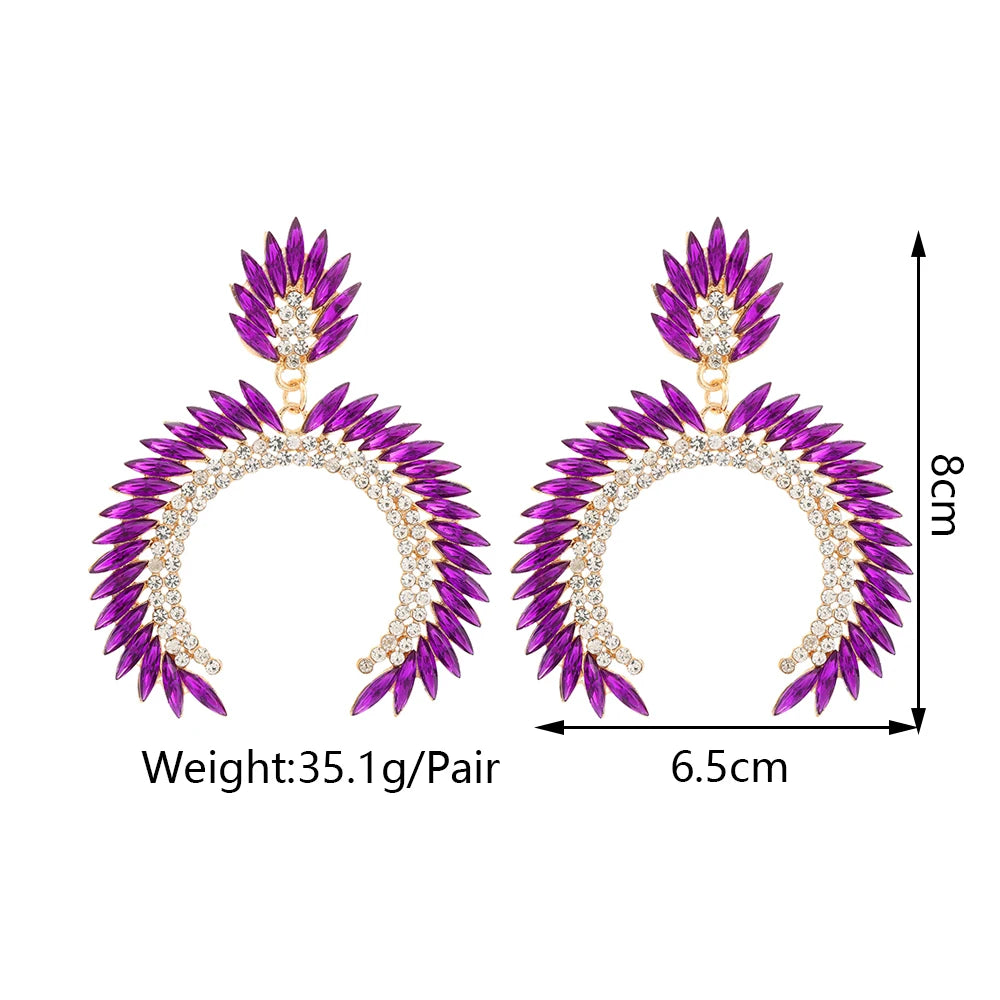 Glam Chain Tassel Drop Earrings – Gold Rhinestone Statement for Night Out or Gift - Brillare Bijou