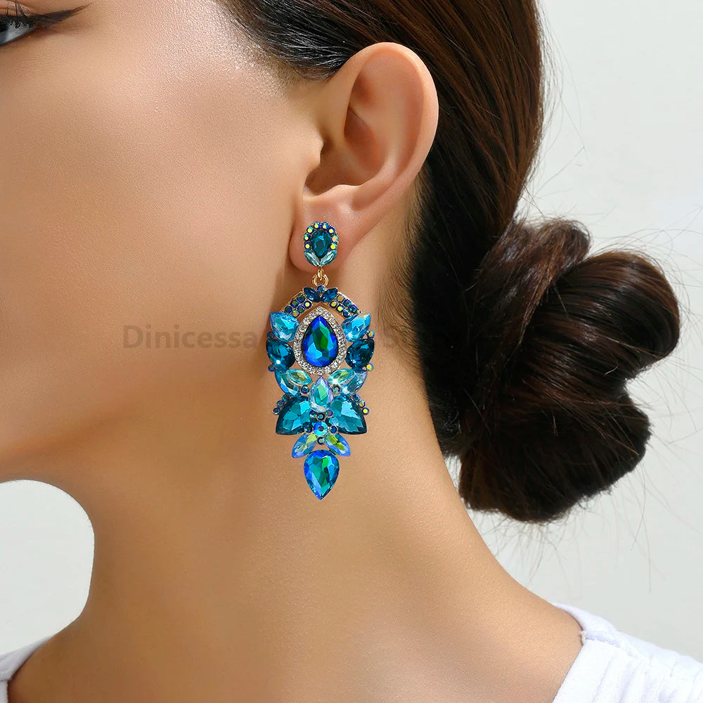 Fashion Geometric Glamorous Decor Prom Dangle Drop Earrings For Women Trend Luxury Design Charm Party Jewelry Ear Accessories - Brillare Bijou