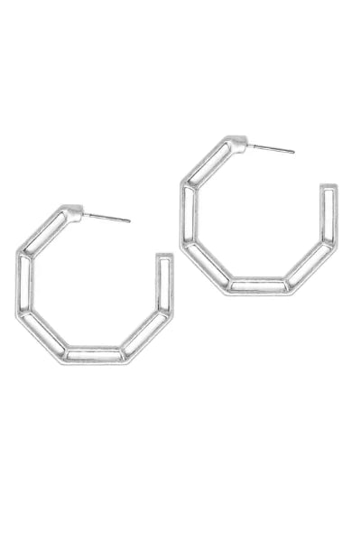 Dimensional Everyday Hoop Earrings – Modern Gold or Silver Hoops for Effortless Style - Brillare Bijou