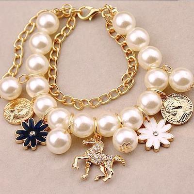 Pearl Blossom Bracelet – Timeless Elegance with Floral Charm - Brillare Bijou