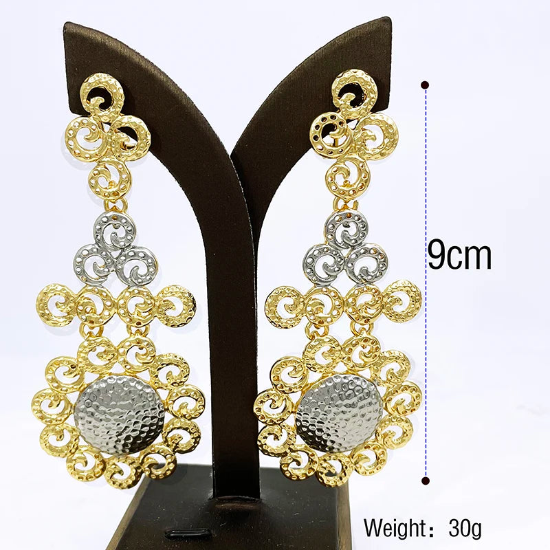 Radiance Cascade Two-Tone Drop Earrings - Brillare Bijou