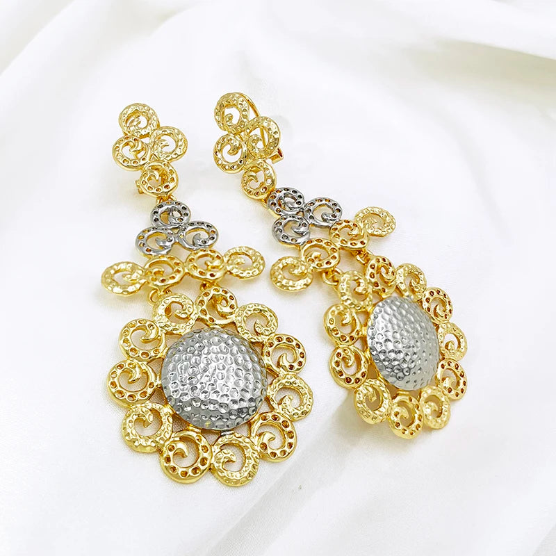 Radiance Cascade Two-Tone Drop Earrings - Brillare Bijou
