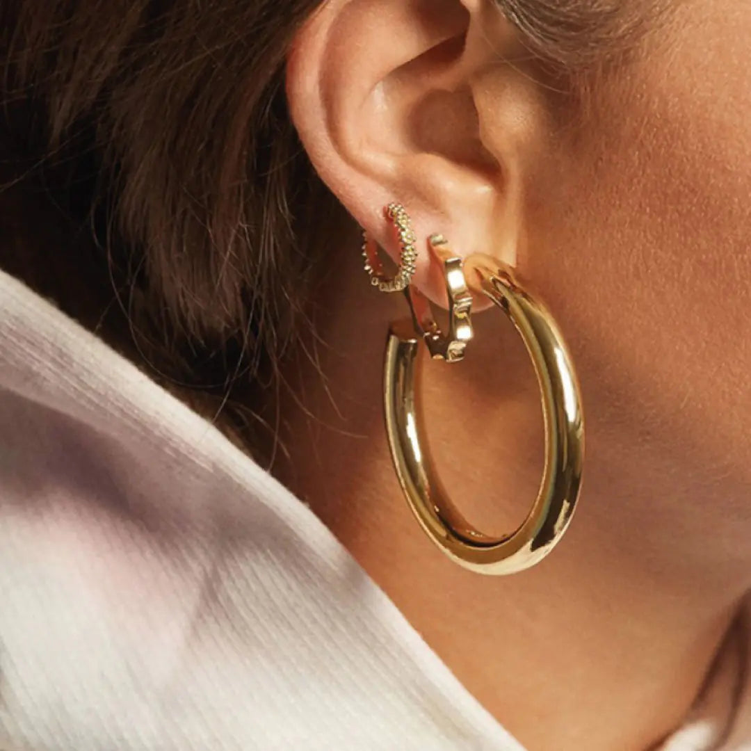 Scarlett Gold Hoop Earrings - Brillare Bijou