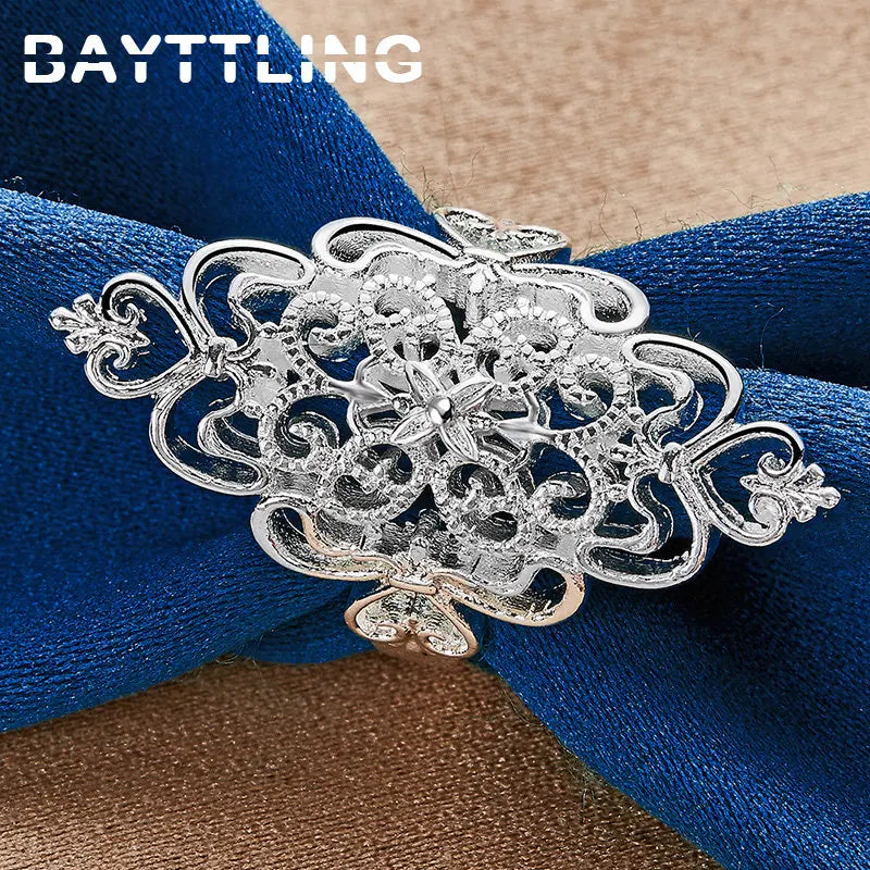 BAYTTLING 925 Sterling Silver 6/7/8/9/10# Hollow Pattern Ring For Women Fashion Wedding Temperament Jewelry Accessories - Brillare Bijou