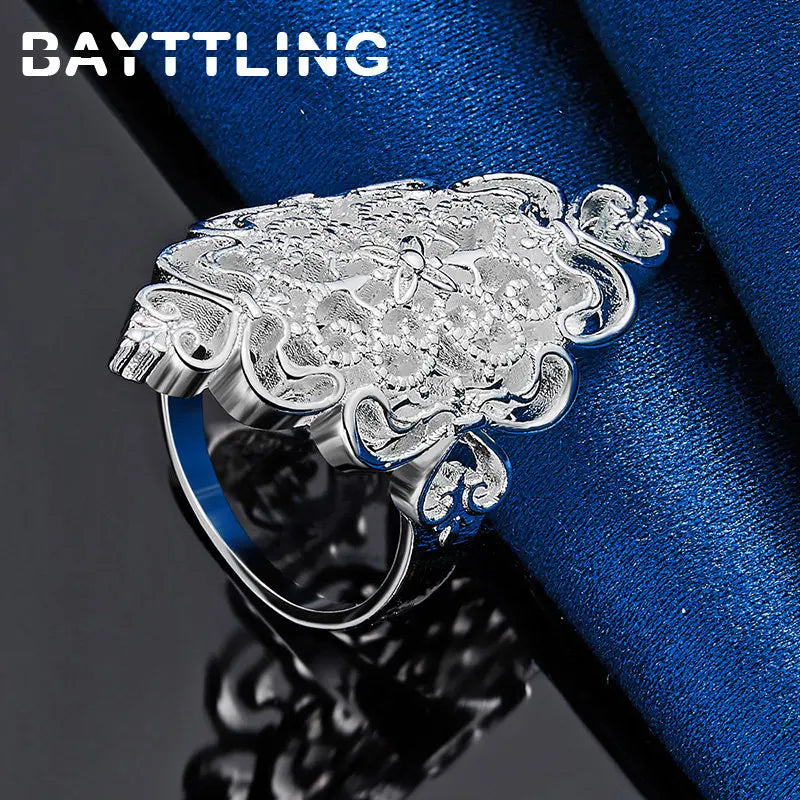 BAYTTLING 925 Sterling Silver 6/7/8/9/10# Hollow Pattern Ring For Women Fashion Wedding Temperament Jewelry Accessories - Brillare Bijou