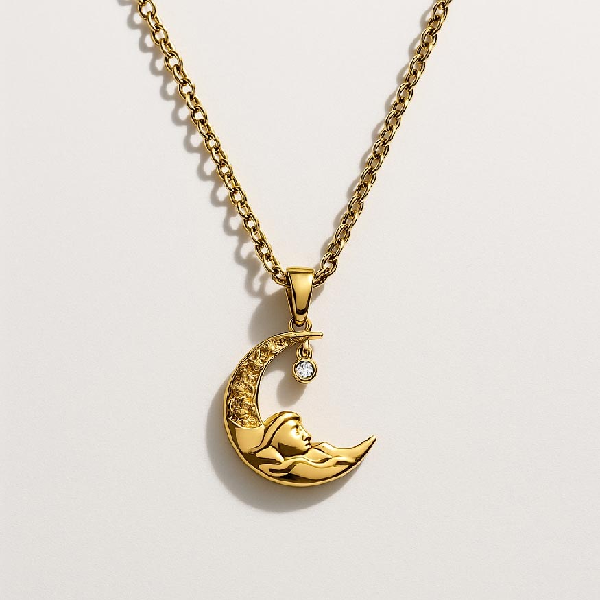 Sun & Moon Magnetic Projection Necklace Set – 'I Love You' in 100 Languages - Brillare Bijou