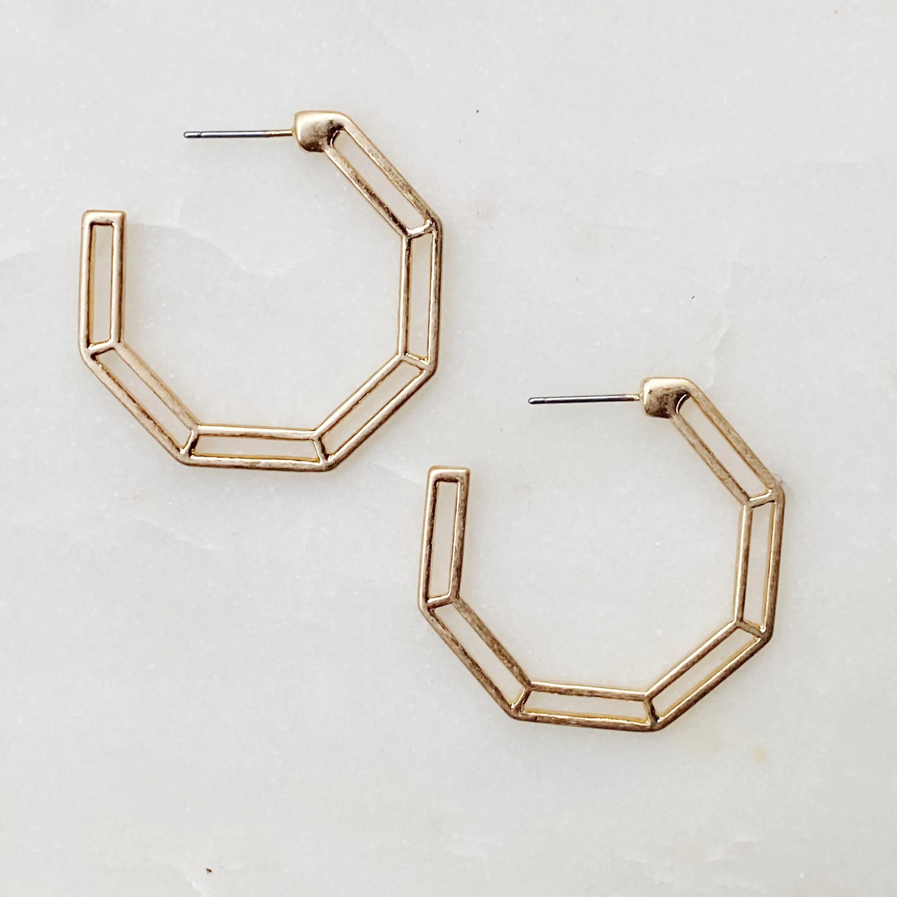 Dimensional Everyday Hoop Earrings – Modern Gold or Silver Hoops for Effortless Style - Brillare Bijou