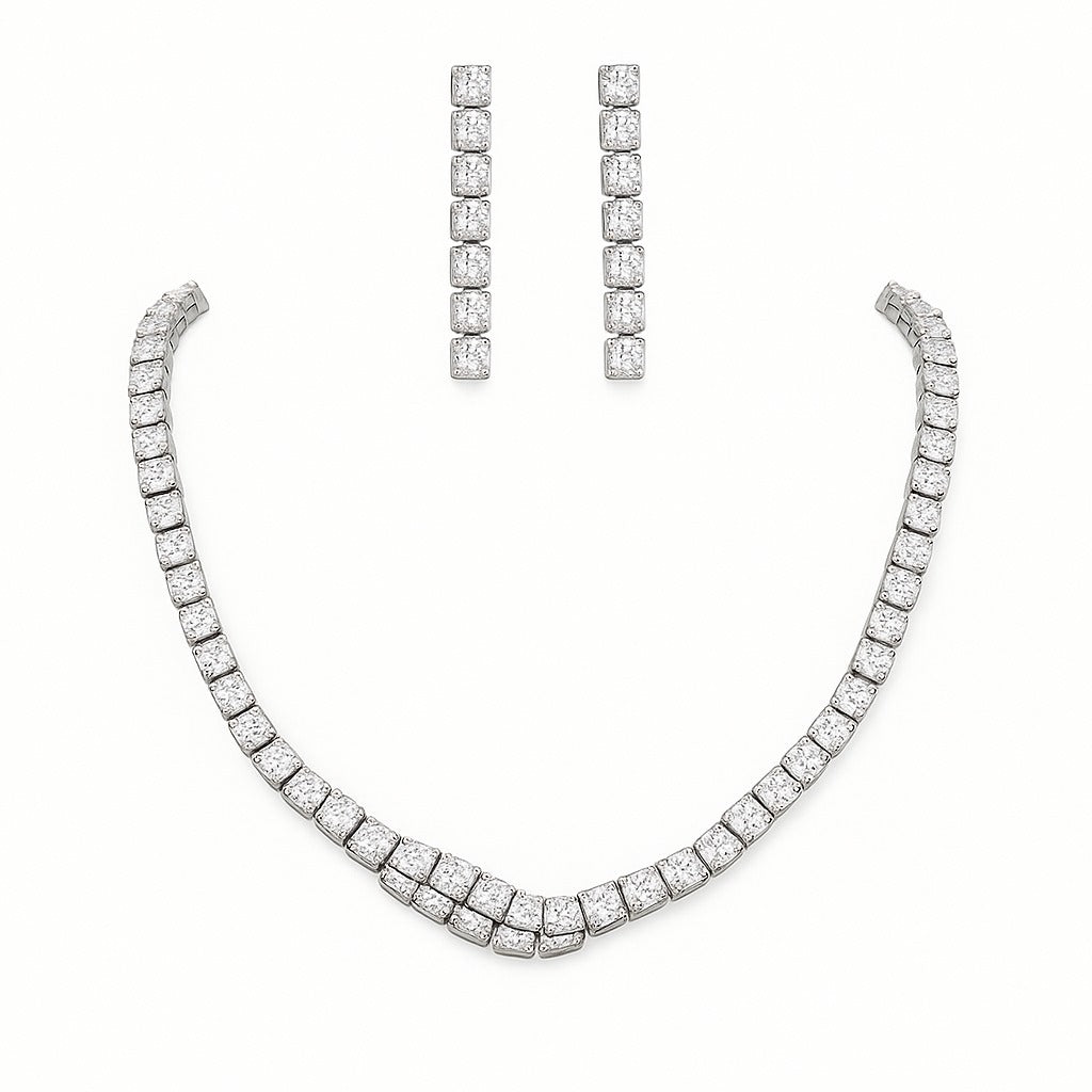 Gilded Luxe 4-Piece Set – Claw Chain Crystal Necklace, Earrings, Bracelet & Ring