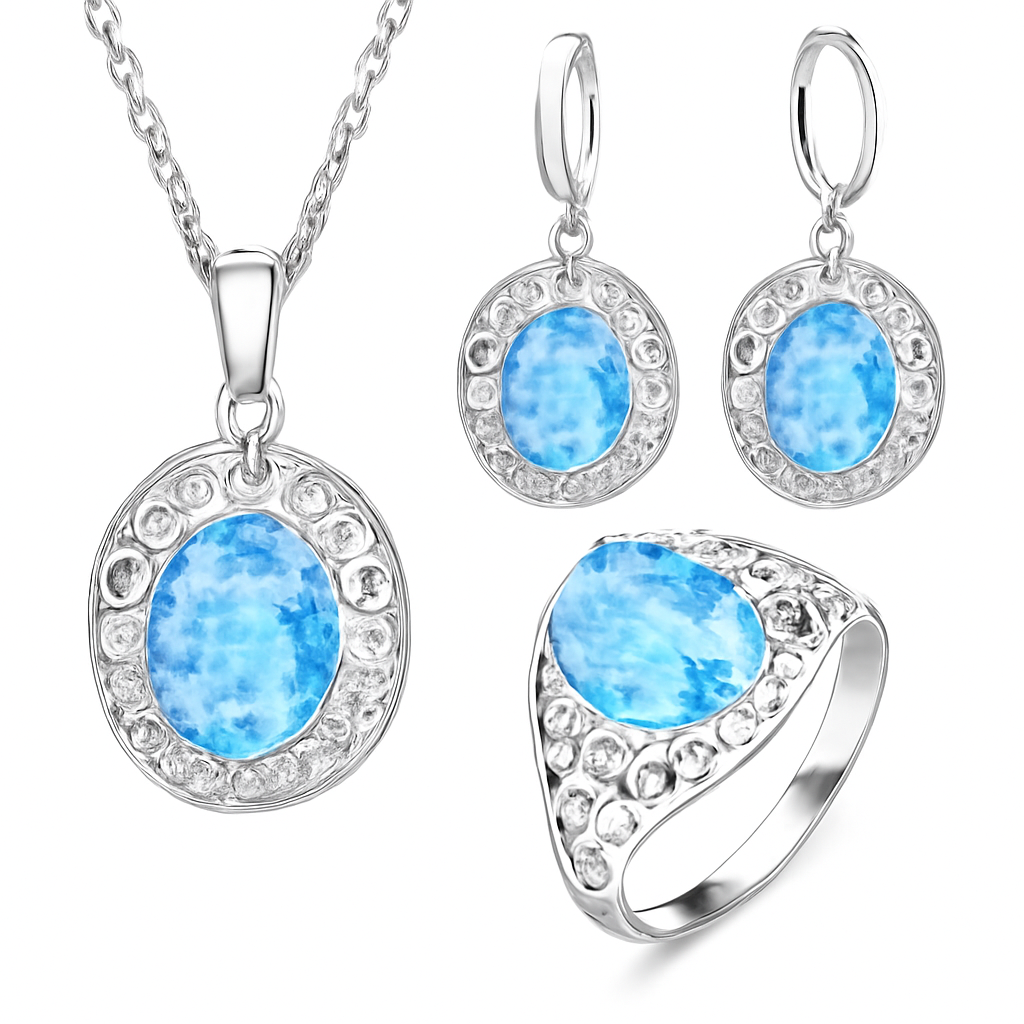 Celestial Charm Jewelry Set – 925 Sterling Silver Necklace & Earrings with Star and Moon Design