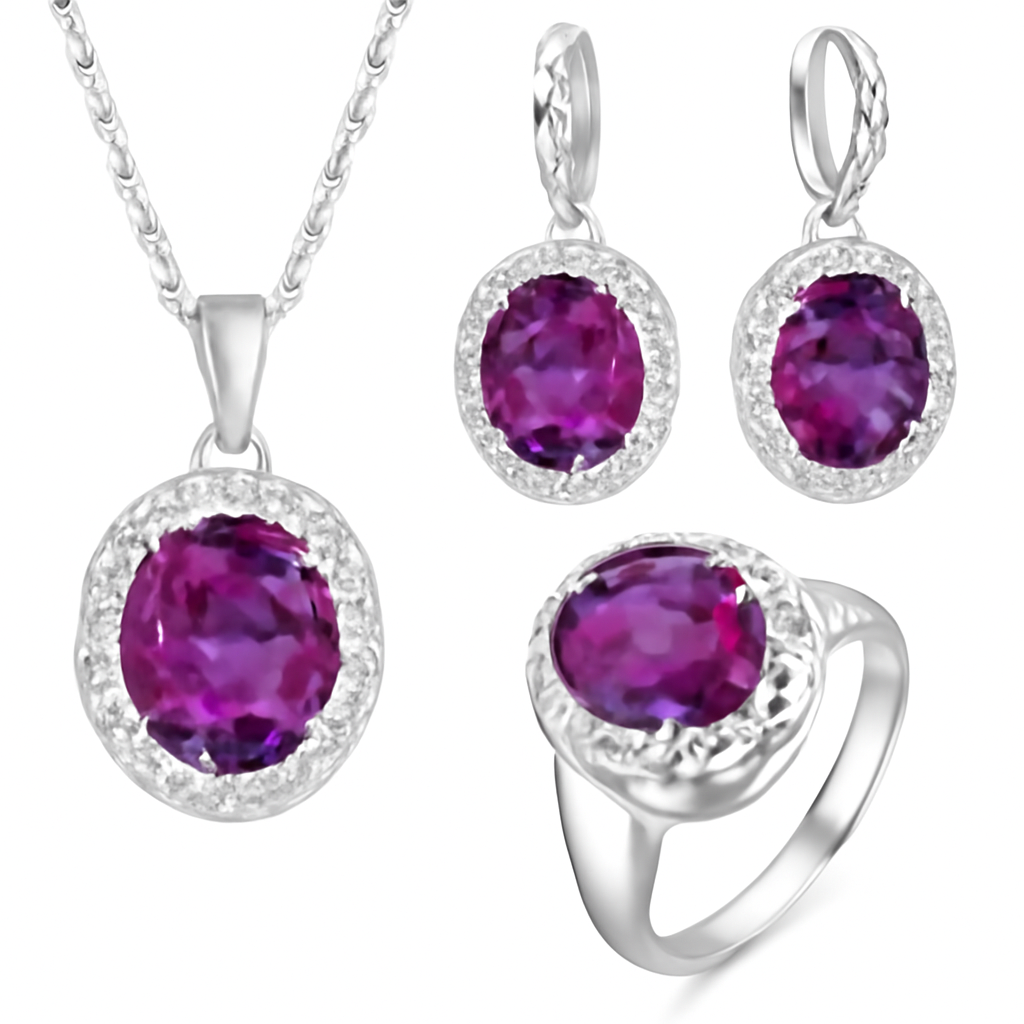 Celestial Radiance Jewelry Set – 925 Sterling Silver Necklace & Earrings with Star and Moon Design