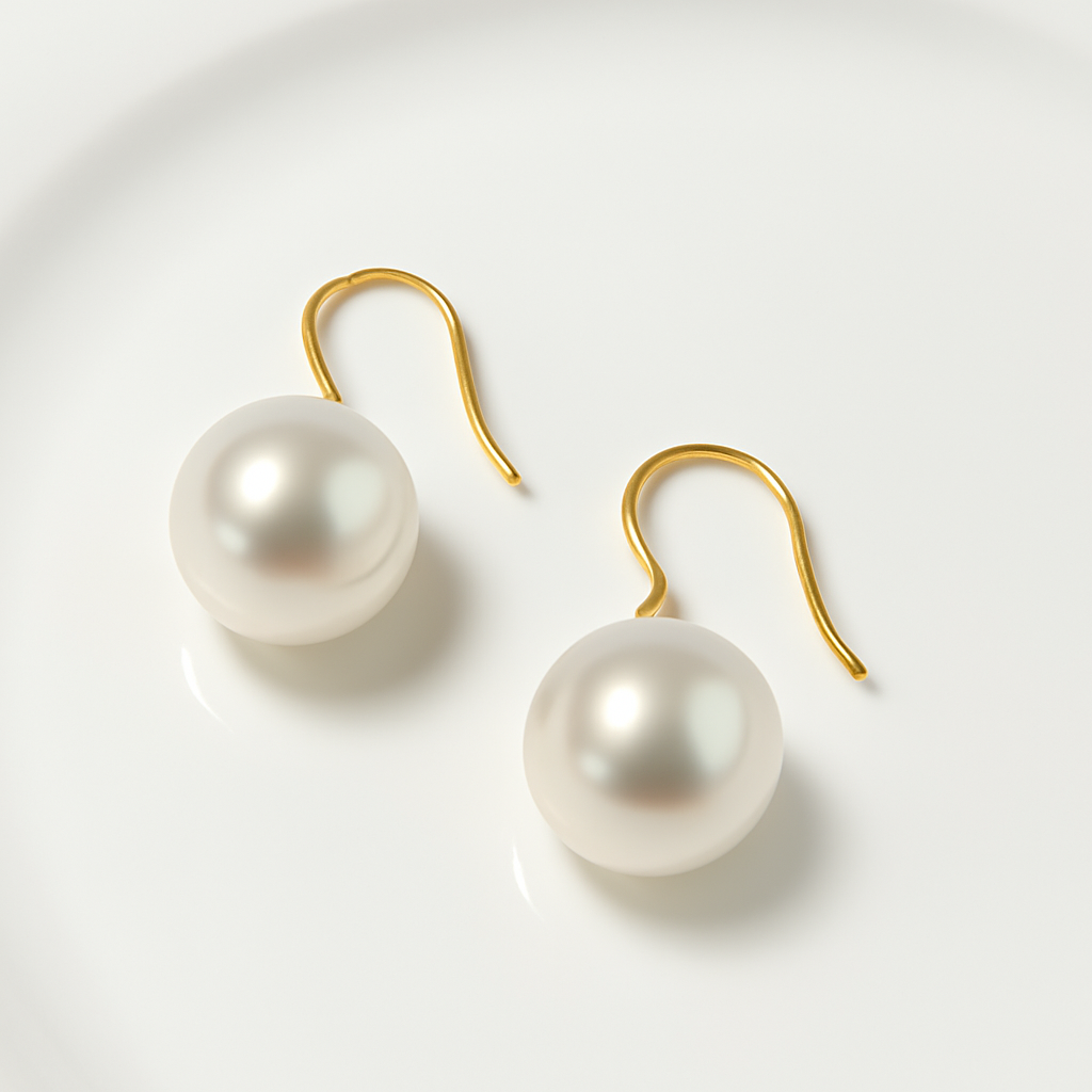 Modern Pearl Glow Earrings – 18K Gold-Plated Studs for Everyday Elegance