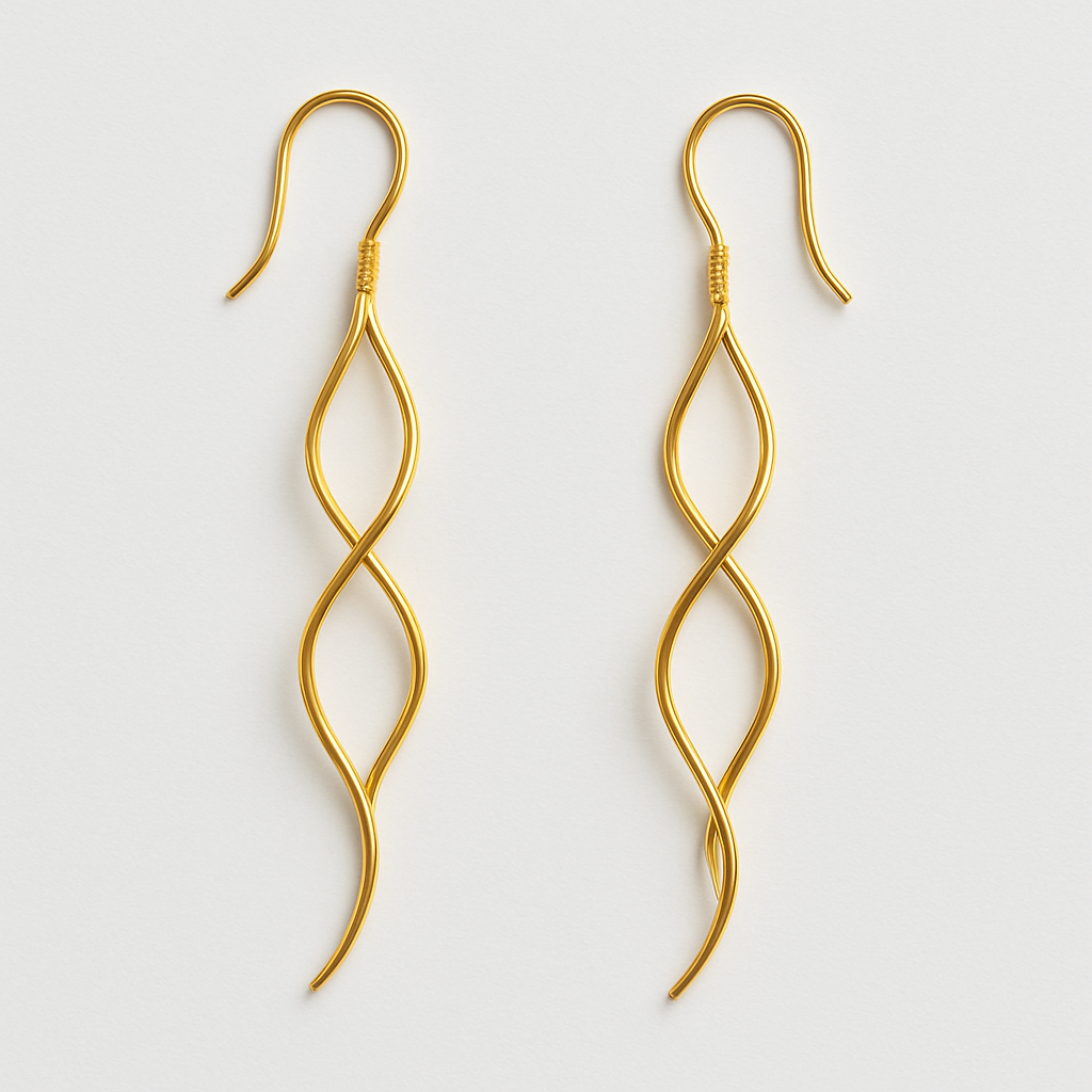Modern U-Bar Drop Earrings – Sleek Gold Minimalist Statement for Everyday Chic
