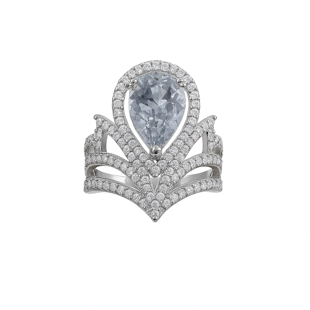 Pink Glimmer Adjustable Zirconia Ring – Y2K Inspired Statement Sparkle - Brillare Bijou