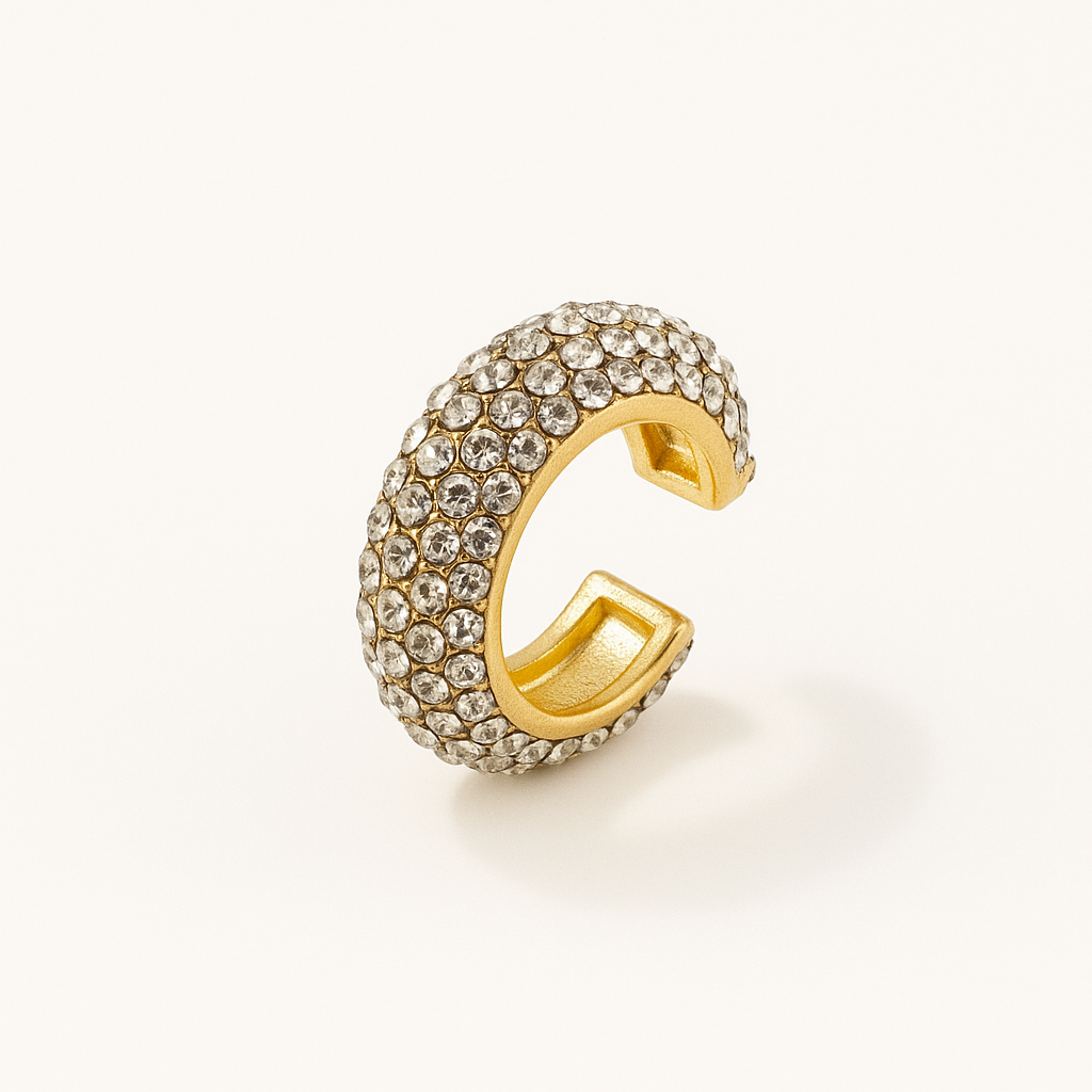 Vibrant C-Shape Rhinestone Hoop Earrings – Bold Colorful Statement Jewelry - Brillare Bijou