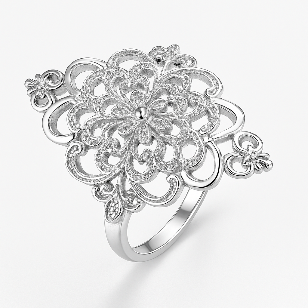 Whisper of Grace – Hollow Sterling Silver Ring for Modern Romance