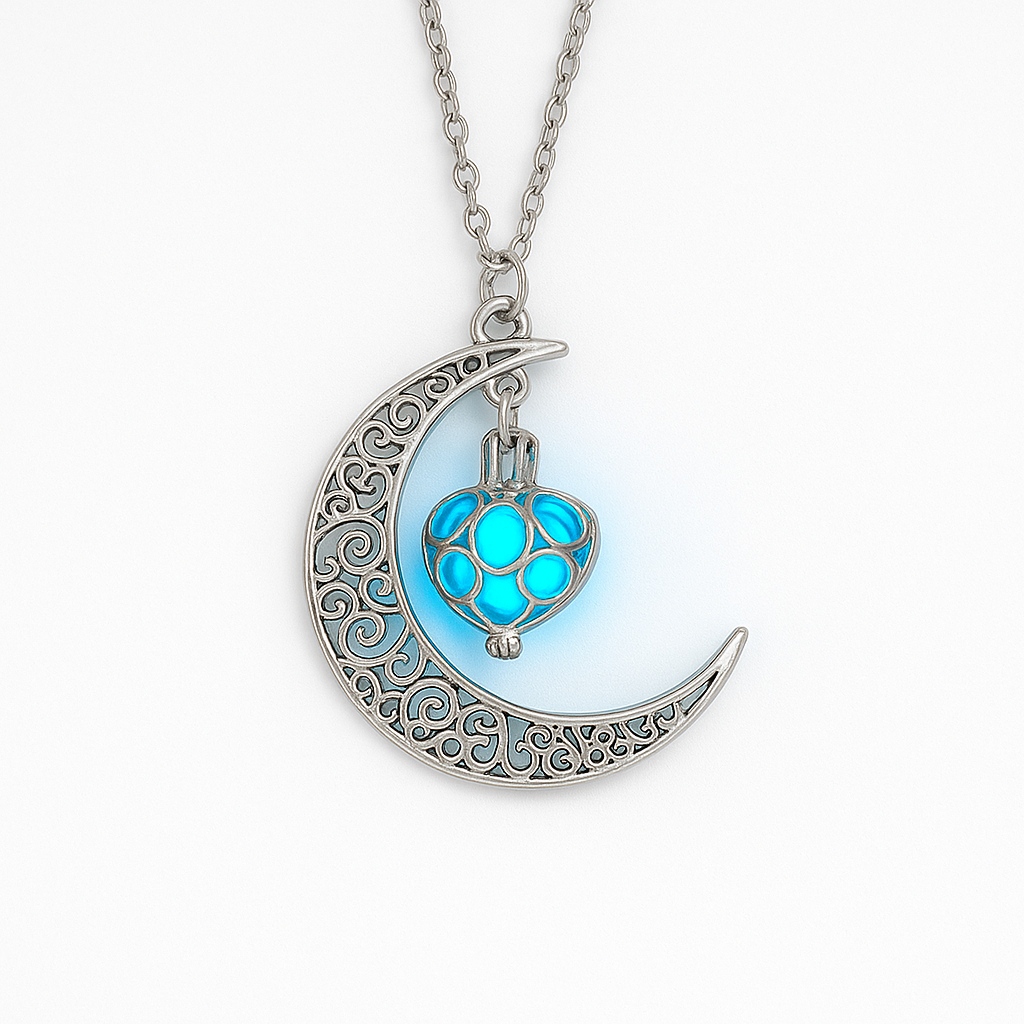 Luminous Love Pendant Necklace – Silver-Plated Glow-in-the-Dark Charm - Brillare Bijou