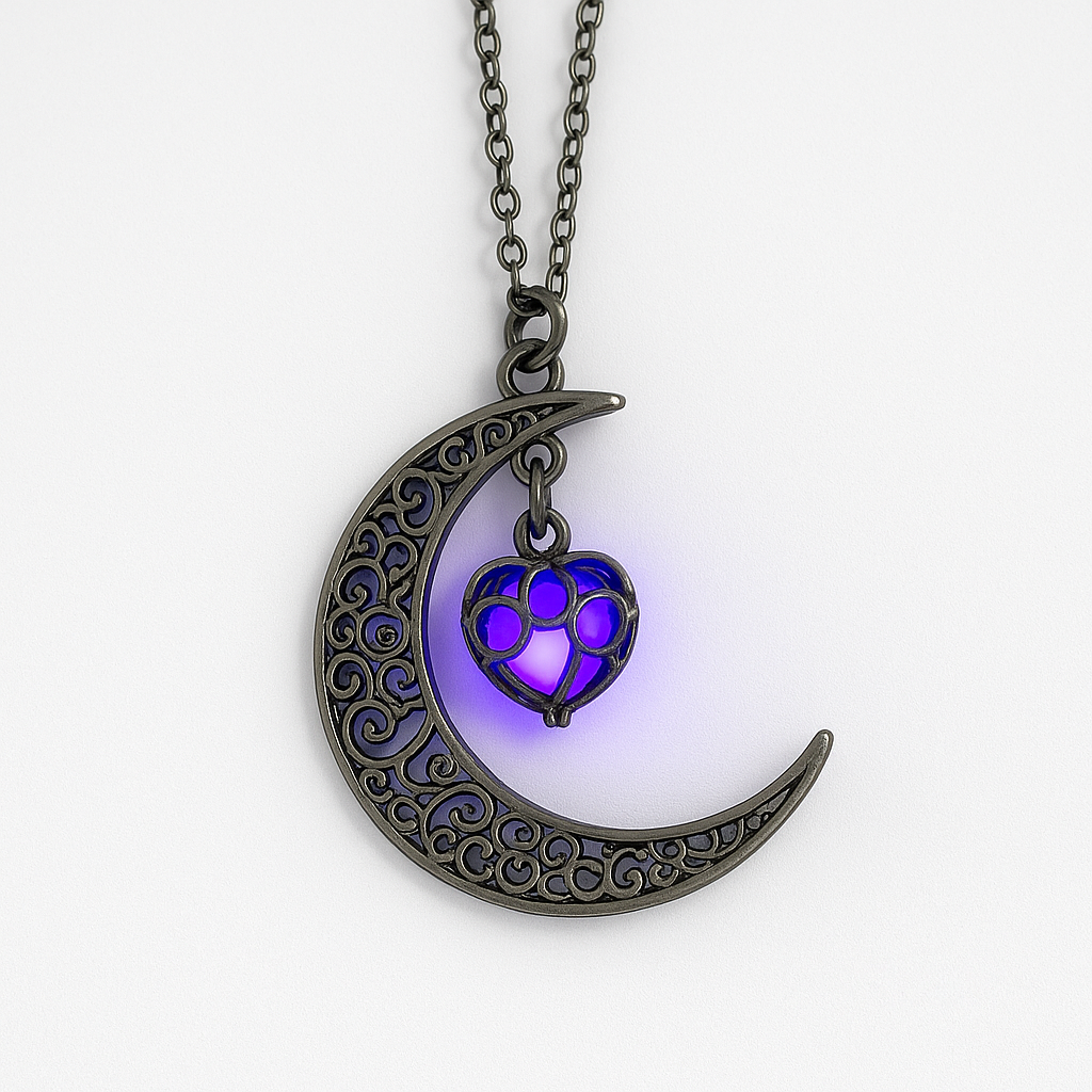 Luminous Love Pendant Necklace – Silver-Plated Glow-in-the-Dark Charm - Brillare Bijou