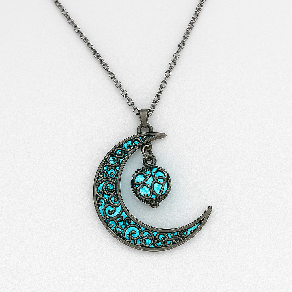 Luminous Love Pendant Necklace – Silver-Plated Glow-in-the-Dark Charm - Brillare Bijou