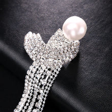 Elegant Long Tassel Rhinestone Drop Earrings Piercing Bridal Gift Square Pearl Geometric Dangle Earrings Wedding Jewelry - Brillare Bijou