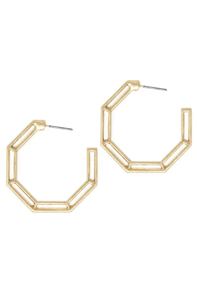 Dimensional Everyday Hoop Earrings – Modern Gold or Silver Hoops for Effortless Style - Brillare Bijou