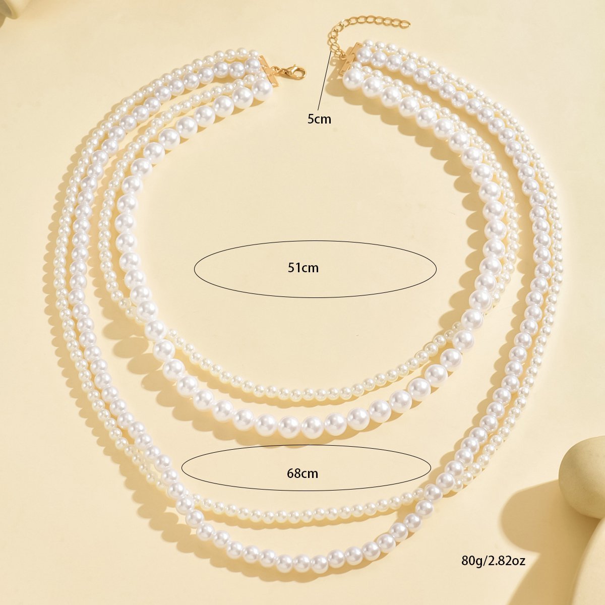 Elegant Multi-Layer Pearl Beaded Necklace – Classic & Timeless Statement Jewelry - Brillare Bijou