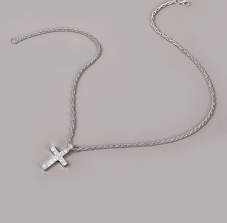 Iced Cross Pendant Necklace – Hip-Hop Rope Chain for Men & Women - Brillare Bijou