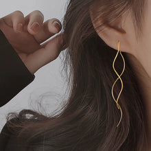 Korean Fashion Long Wave Tassel Earrings for Women Jewelry 2024 Trending New Rotating Twisted Women's 925 Silver Needle Earrings - Brillare Bijou