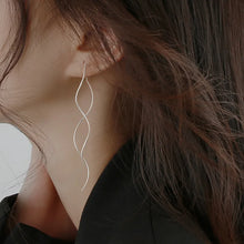 Korean Fashion Long Wave Tassel Earrings for Women Jewelry 2024 Trending New Rotating Twisted Women's 925 Silver Needle Earrings - Brillare Bijou