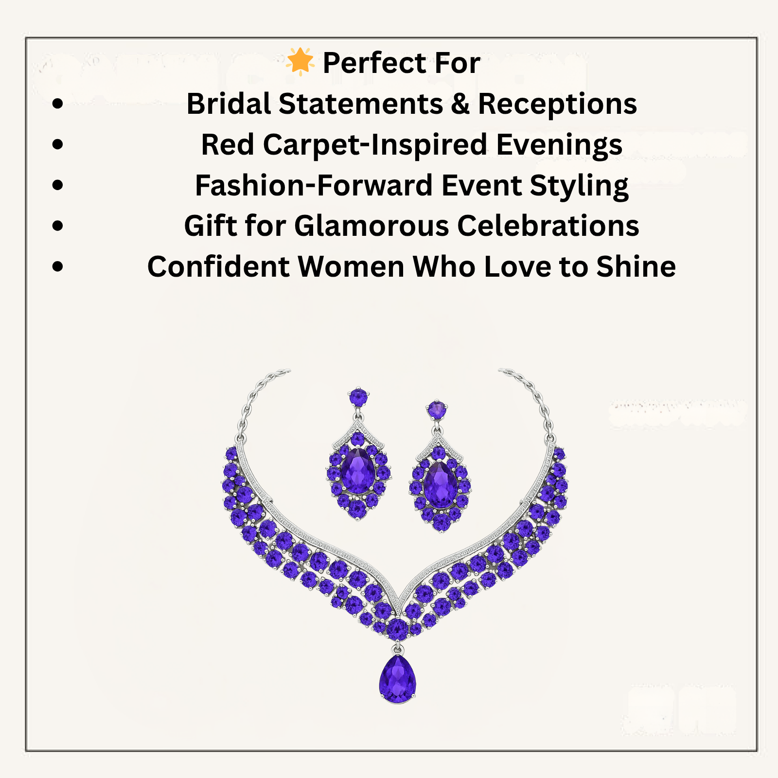 Crystal Cascade Bridal Jewelry Set – Rhinestone Waterdrop Choker & Drop Earrings - Brillare Bijou