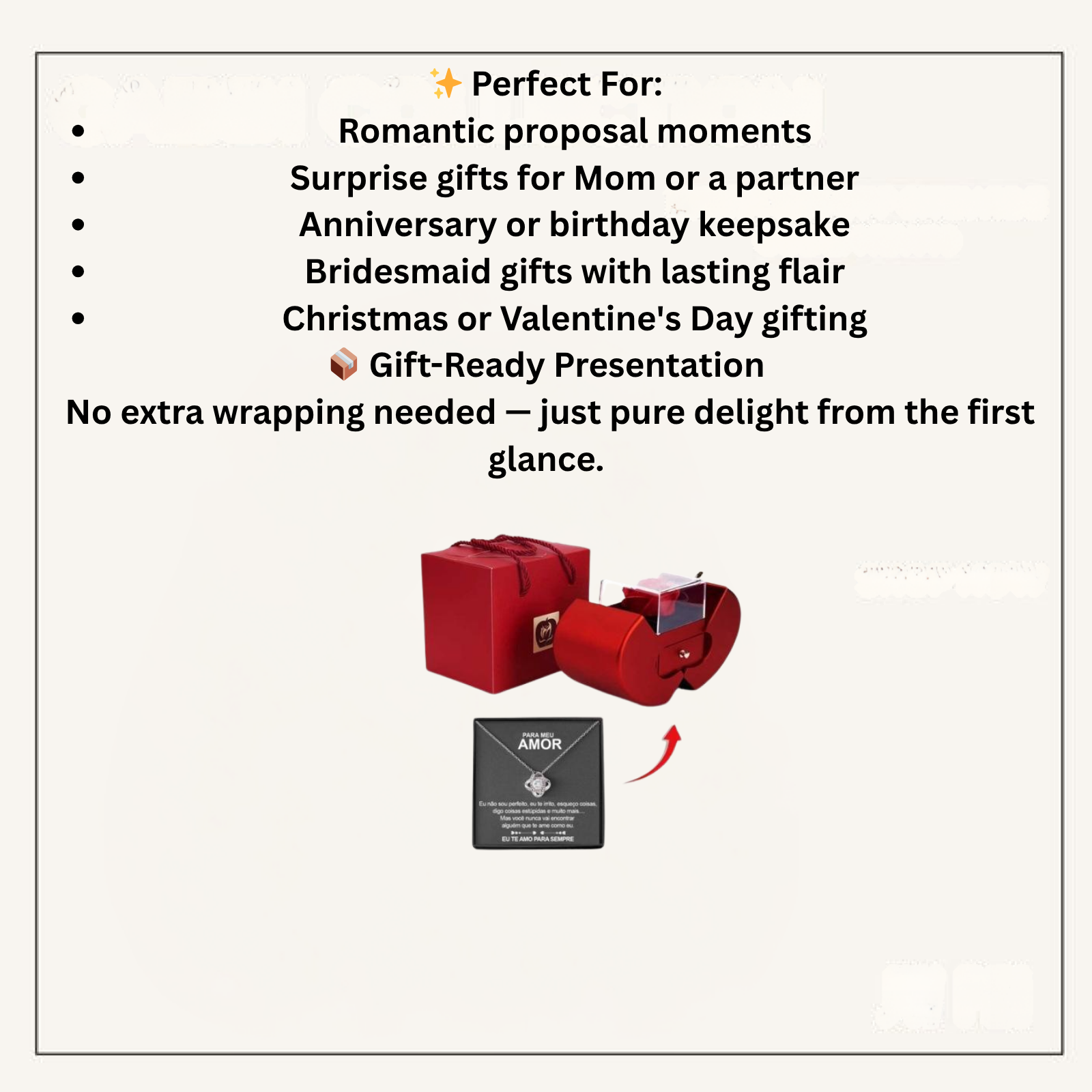 Red Apple Rose Jewelry Box – Timeless Gift with Eternal Flower & Necklace Holder - Brillare Bijou