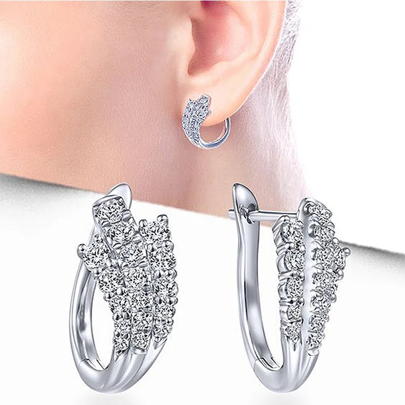 Radiant Chain Drop Earrings – Gold Rainbow Zircon Elegance for Weddings & Glam Nights - Brillare Bijou